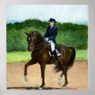 Poster Portrait de cheval de dressage