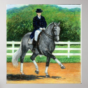 Poster Portrait de cheval de dressage de Warmblood de