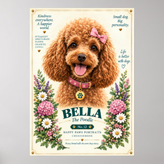 Poster Portrait de Chien Caniche | Bella No. 12