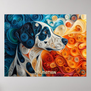 Poster Portrait de chien d'art dalmate