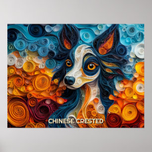 Poster Portrait de Chien d'Art Décoré Chinois