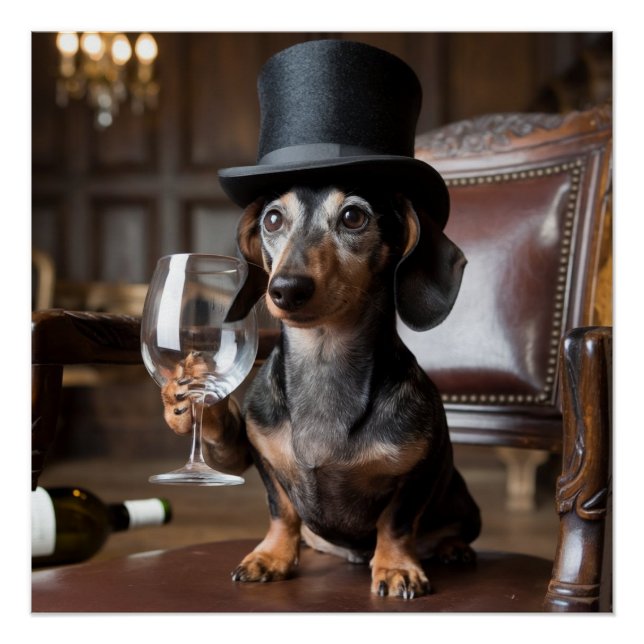 Poster Portrait de chien Gentleman personnalisé - Art pou (Devant)