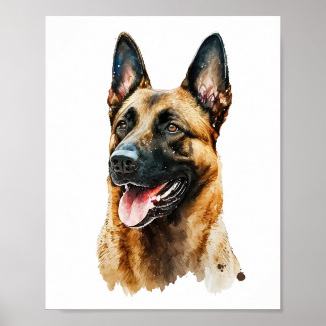 Poster Portrait de chien personnalisé, Portrait d'animal  (Devant)