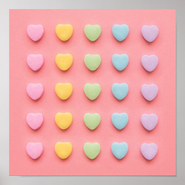 Poster Portrait de Coeurs de bonbons (Devant)