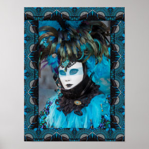 Poster Portrait de costume de carnaval artistique, Venise