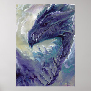 Poster Portrait de dragon : violet