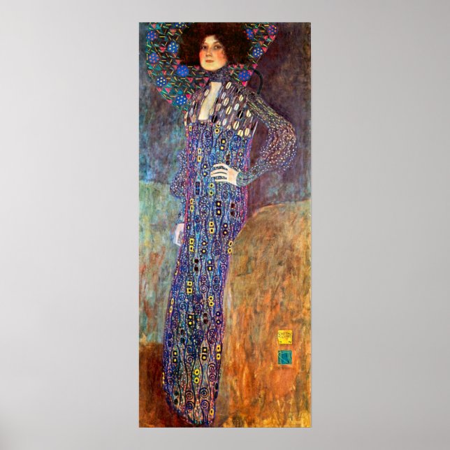 Poster Portrait de Emily Floge par Gustav Klimt (Devant)