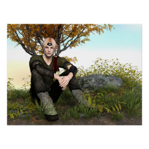 Poster Portrait de fantaisie du prince de la forêt médiév
