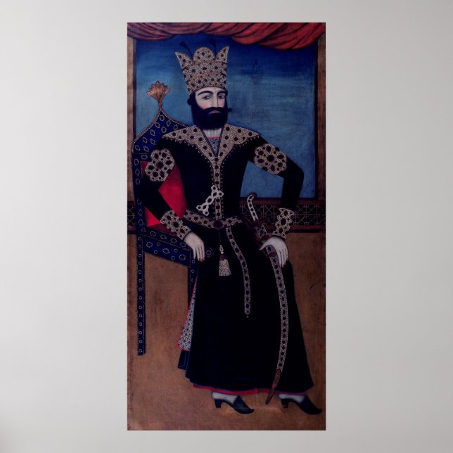 Poster Portrait de Fath-Ali, Shah d'Iran, (Devant)