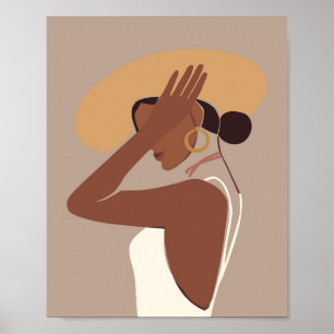Poster Portrait de femme Abstraite Boho