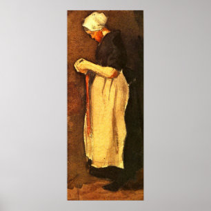 Poster Portrait de femme de Scheveningen par Vincent van 