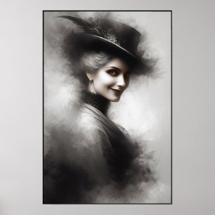 Poster Portrait de femme victorienne mystérieuse Art
