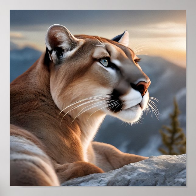 Poster Portrait de fermeture d'un Cougar (Devant)