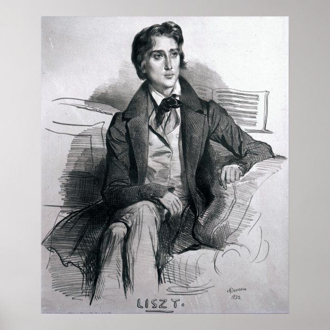 Poster Portrait de Franz Liszt août 1832 (Devant)