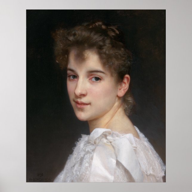 Poster Portrait de Gabrielle Cot Bouguereau Canvas (Devant)