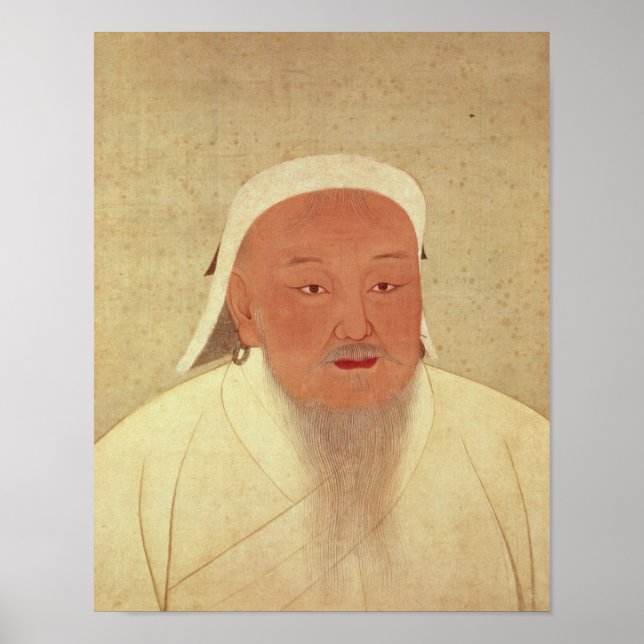 Poster Portrait de Genghis Khan, Mongol Khan (Devant)