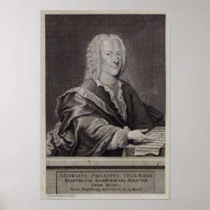 Poster Portrait de Georg Philipp Telemann