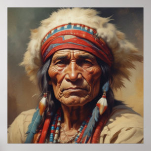 Poster Portrait de Geronimo, chef de guerre indien