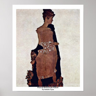 Poster Portrait De Gertrude Schiele Par Schiele Egon