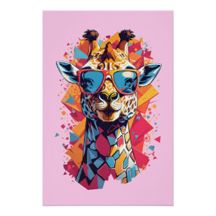 Poster Portrait de girafe de style graffiti-58567