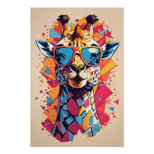 Poster Portrait de girafe de style graffiti-58567