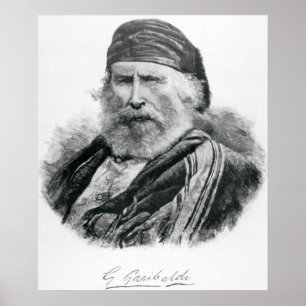 Poster Portrait de Giuseppe Garibaldi