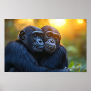 Poster Portrait de gorille sauvage se relaxant