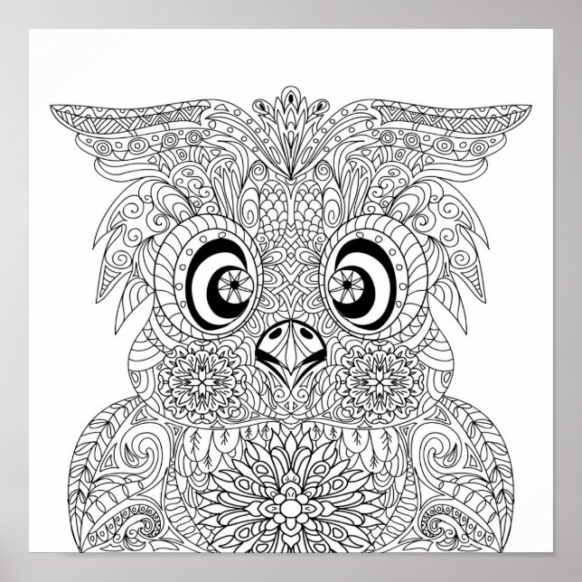 Poster Portrait de hibou inspiré 2 (Devant)