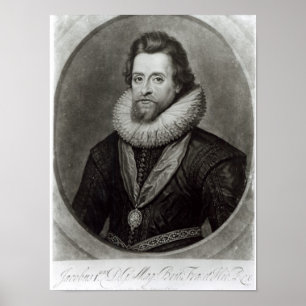 Poster Portrait de James I après une miniature de