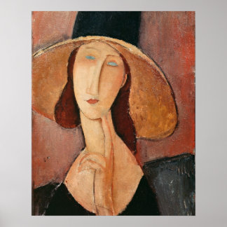 Poster Portrait de Jeanne Hebuterne dans un grand casquet