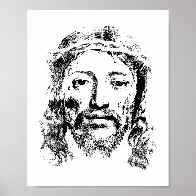 Poster Portrait de Jésus Divin - Une représentation intem (Devant)