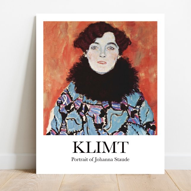 Poster Portrait de Johanna Staude par Gustav Klimt (Golden Elegance: Klimt's "Johanna Staude." Art Deco masterpiece)