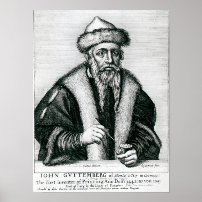 Poster Portrait de Johannes Gutenberg 2 (Devant)