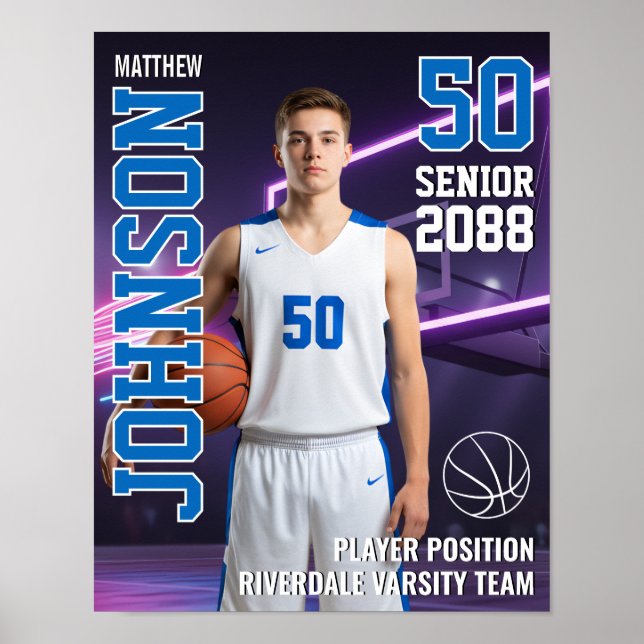 Poster Portrait de joueur MVP Photo de basketball senior  (Devant)