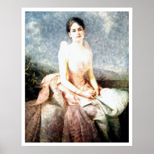 Poster Portrait de Juliette Gordon d'aquarelle bas