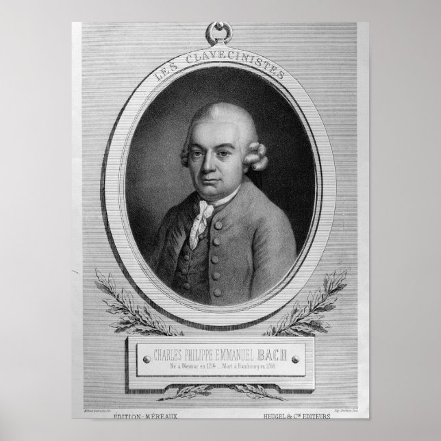 Poster Portrait de Karl Philipp Emmanuel Bach (Devant)