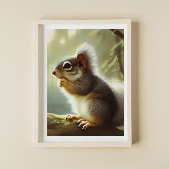 Poster Portrait de la faune de l'écureuil de bébé (Créateur téléchargé)