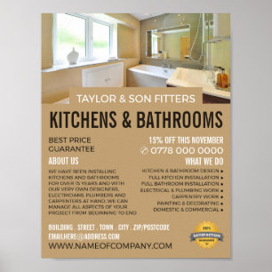 Poster Portrait de la salle de bain, Cuisine & Fitter de
