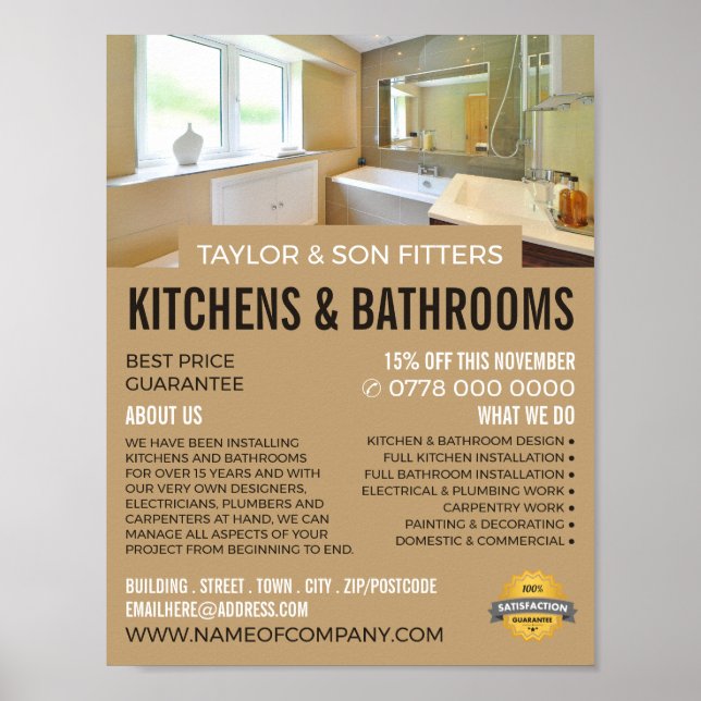 Poster Portrait de la salle de bain, Cuisine & Fitter de  (Devant)