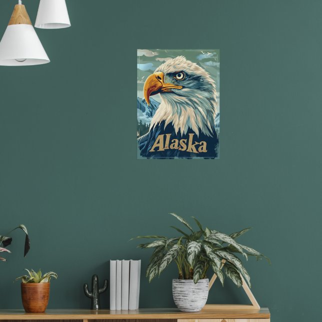 Poster Portrait de l'aigle à tête blanche de l'Alaska (Salon 1)