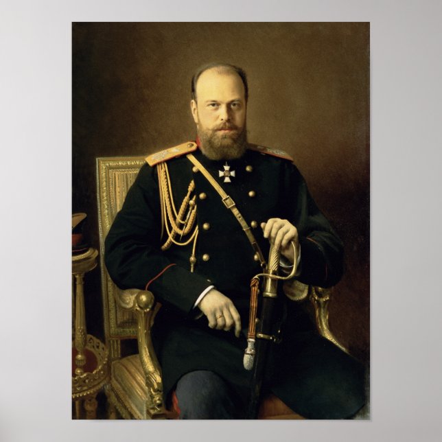 Poster Portrait de l'empereur Alexandre III 1886 (Devant)