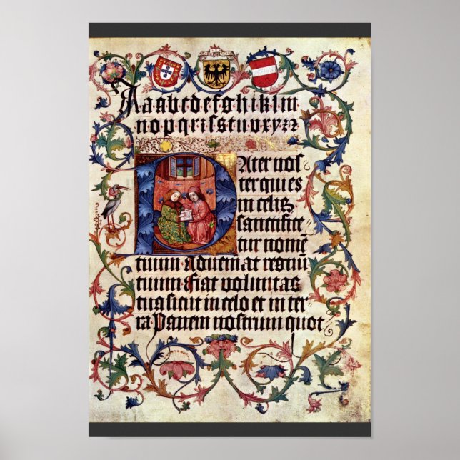 Poster Portrait De L'Empereur Maximilien I Et De Son Prof (Devant)