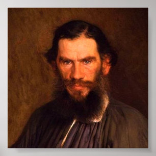Poster Portrait de Leo Tolstoï (par Ivan Kramskoi, 1873)