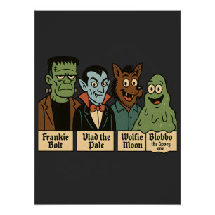 Poster Portrait de l'équipe Monster   L'art d'Halloween