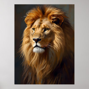 Poster Portrait de lion majestueux