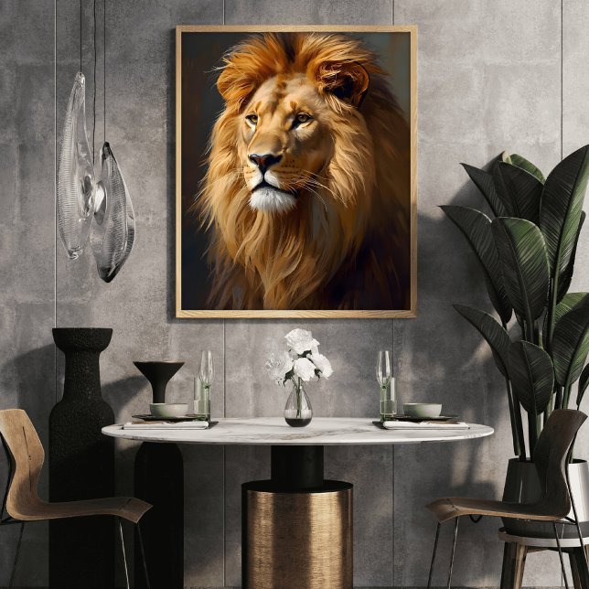 Poster Portrait de lion majestueux  (Créateur téléchargé)
