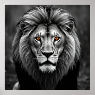 Poster Portrait de Lion majestueux - Force dans l'art du 