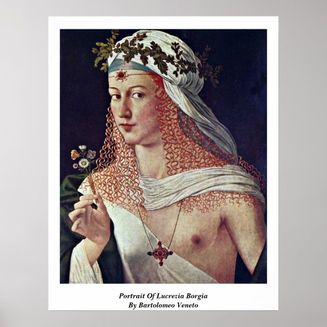 Poster Portrait De Lucrezia Borgia Par Bartolomeo Veneto (Devant)