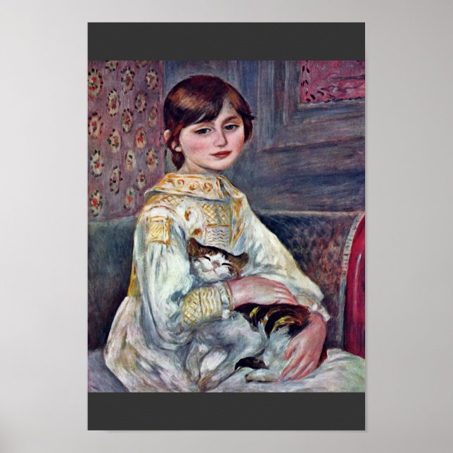 Poster Portrait De Mademoiselle Julie Manet Avec Chat (Devant)