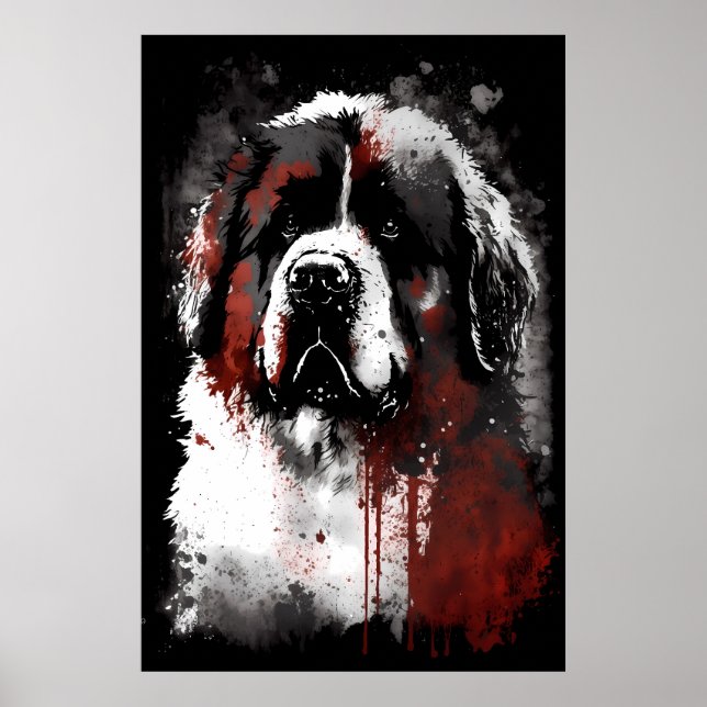 Poster Portrait de Mastiff Tibétain (Devant)